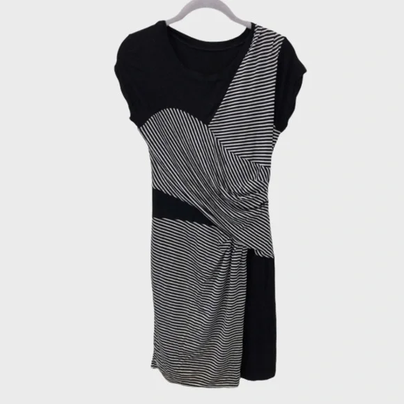 BCBGMaxAzria | Dresses | Bcbg Stripe Mixed Media Jersey Dress | Poshmark